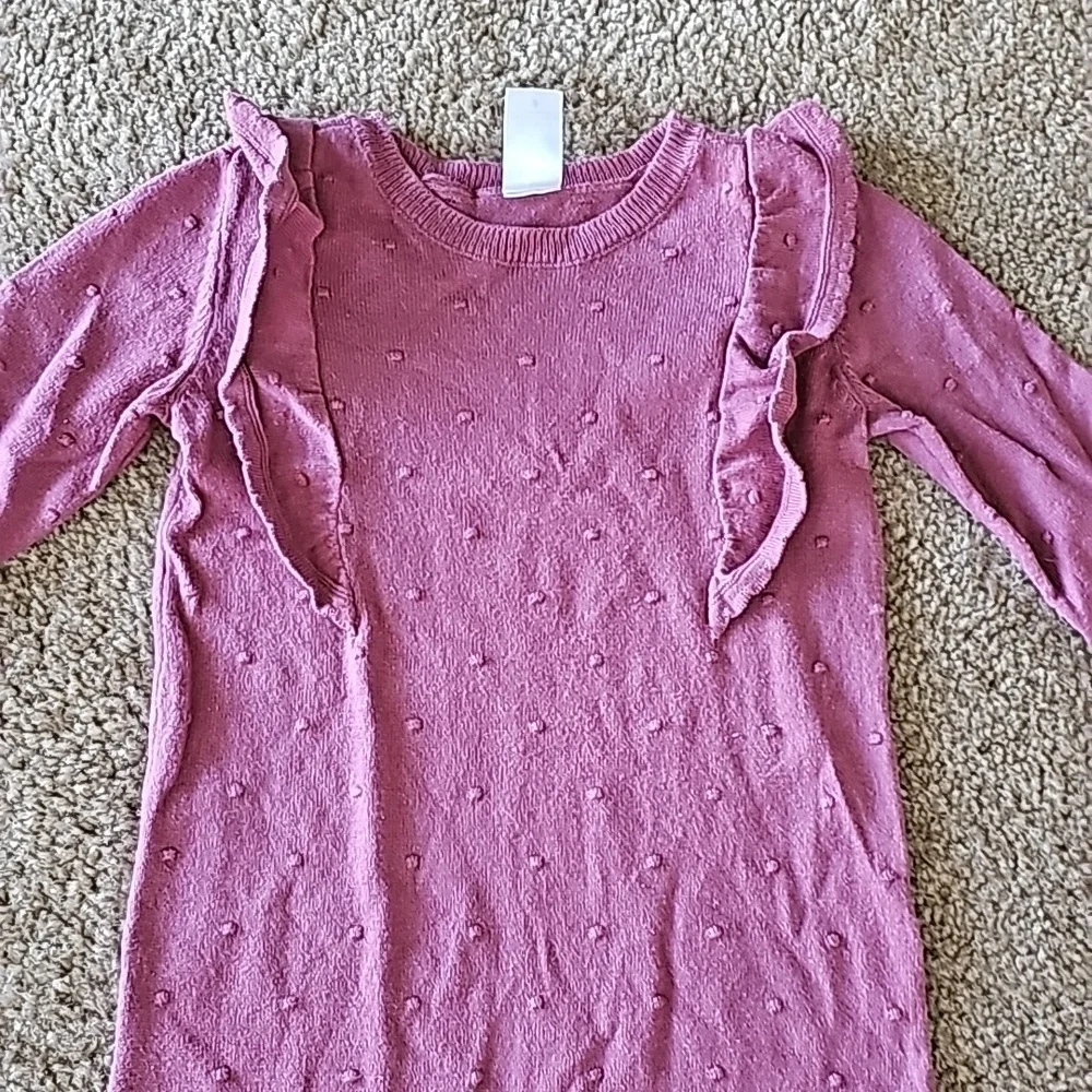 Carters Mauve Long Sleeve Ruffle Romper 24 Months